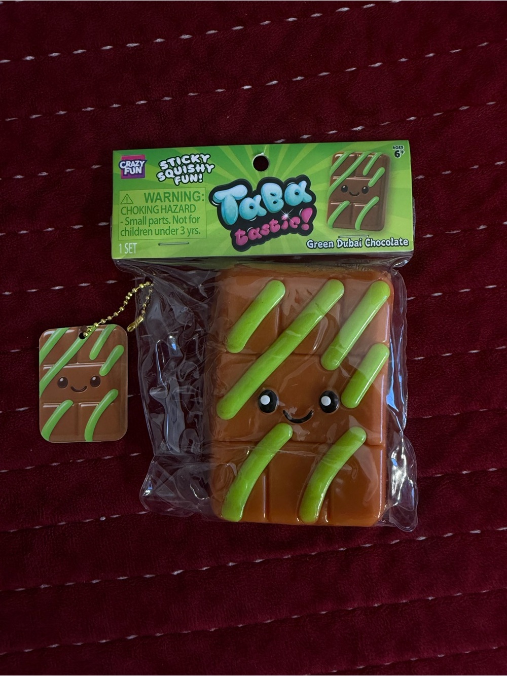 Green Dubai Chocolate Squishy Toy - Brown & Green